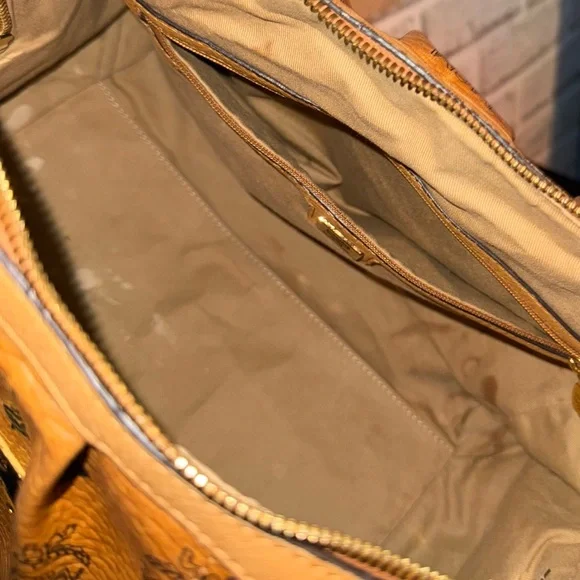 💎MCM Visetos Boston Bag Cognac with lock and key - Picture 9 of 14